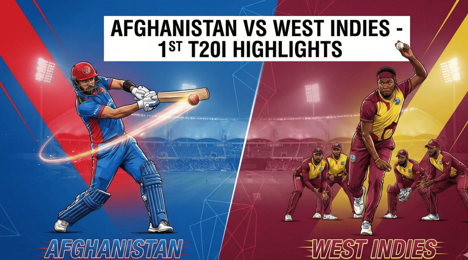 Afghanistan vs West Indies 1st T20I Ibrahim Zadran, Darwish Rasooli Star as AFG Beat WI by 38 Runs